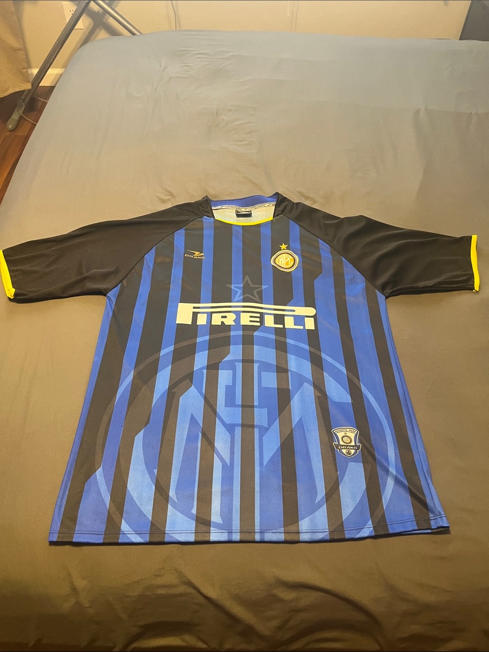 Inter Milan Pirelli Striped Soccer Jersey - Blue & Black